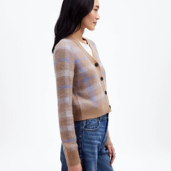 BNWT NEW Madewell Alpaca Blend V-neck Button down Cardigan Sweater Top Sz LARGE! - Picture 3 of 6